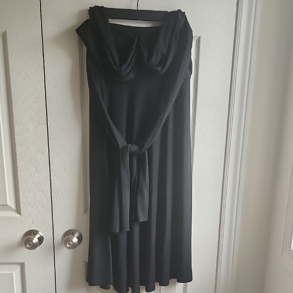 George Black Multi-way Tie Jersey Dress Sz XL